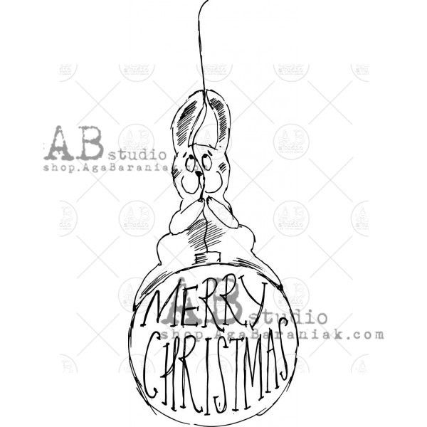 AB Studio Rubber Stamp id-573 Christmas Bauble