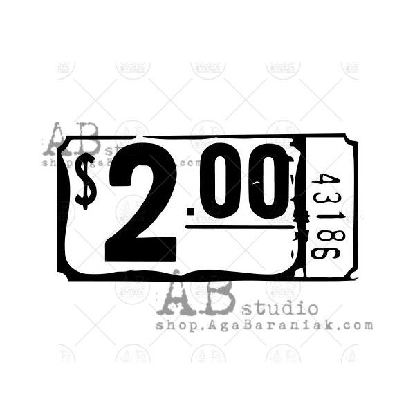 AB Studio Rubber Stamp id-749 Ticket