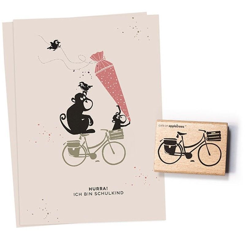 Cats on Appletrees Stamp Bicycle 2 - Dutch Bike 