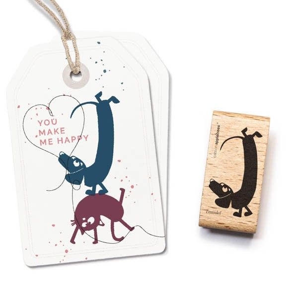 Cats on Appletrees Stamp - Dachshund Traudel