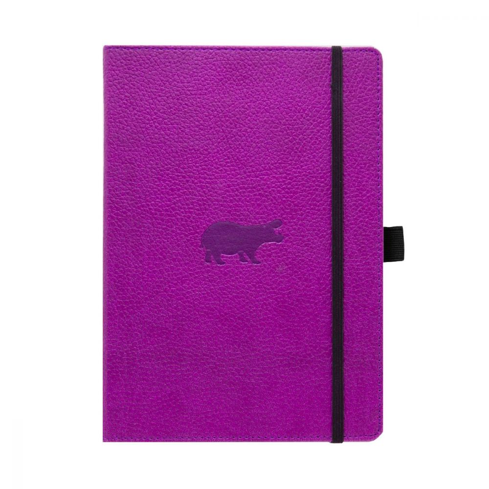 Dingbats* Notitieboek A6 Wildlife Purple Hippo - Dotted