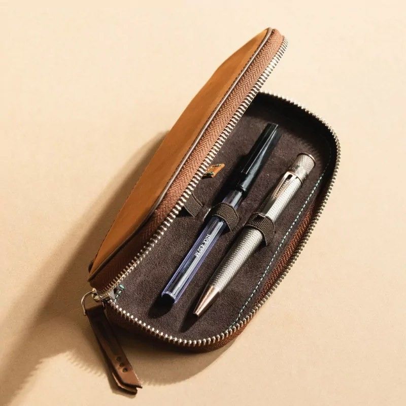 Endless Companion Leather 2-Pen Pouch - Brown