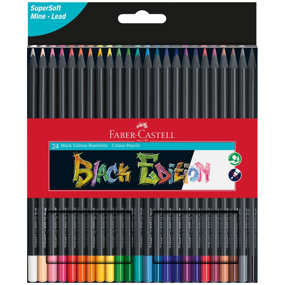 Faber-Castell Black Edition Kleurpotloden - 24 stuks