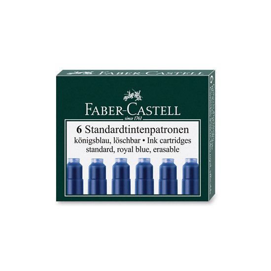 Faber-Castell Vulpen Navulling | per 6 stuks | Blauw