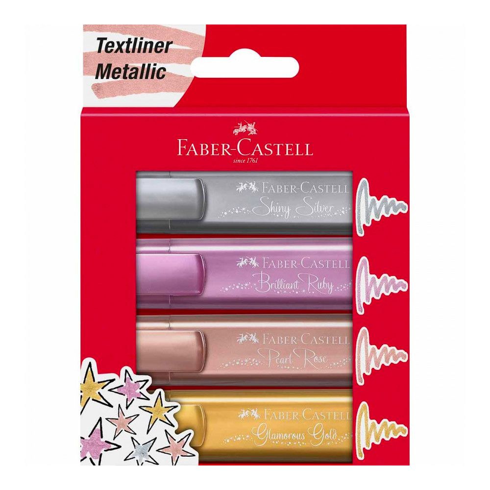 Faber-Castell Tekstmarker Metallic - Set van 4