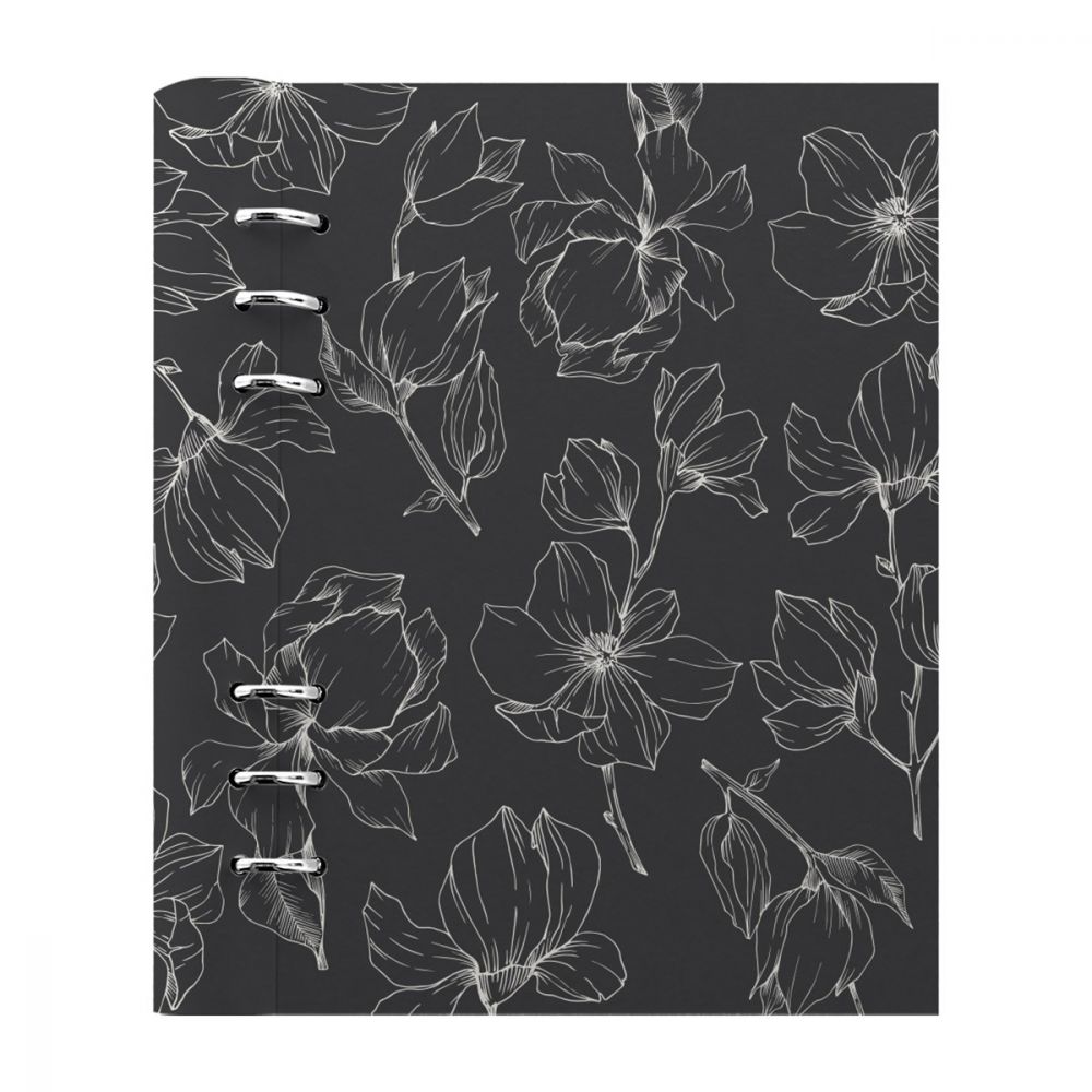 Filofax Clipbook A5 Floral - Magnolia Charcoal