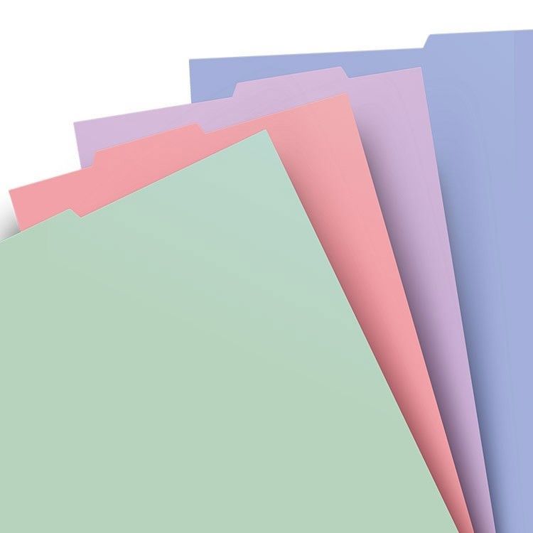 Filofax Tabbladen voor de A4 Hervulbare Notitieboek Pastel (set van 4 bladen)