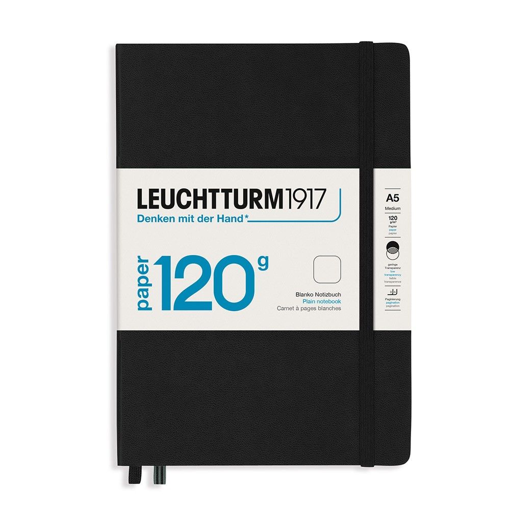 Leuchtturm1917 Medium A5 Notitieboek Black 120g - Blanco