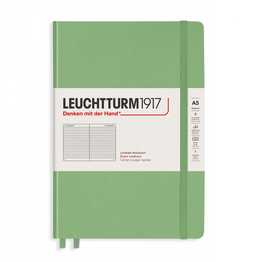 Leuchtturm1917 Medium A5 Notitieboek Muted Colours Sage - Gelinieerd