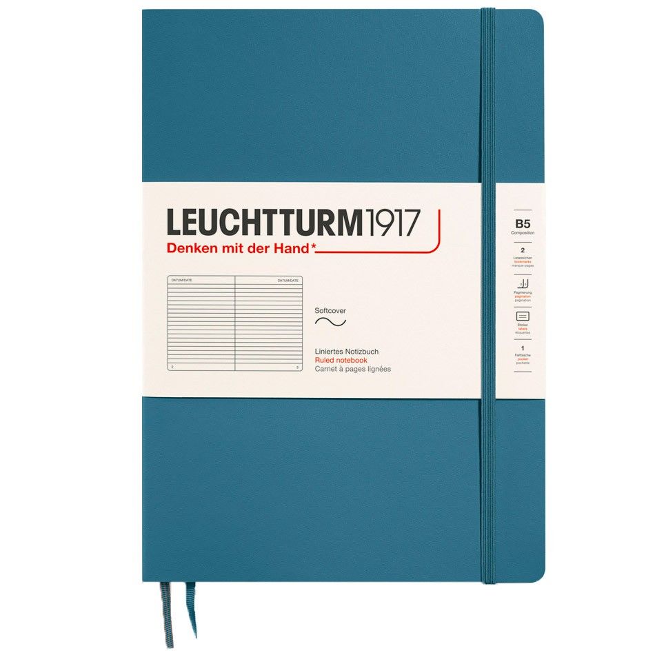 Leuchtturm1917 Composition B5 Notitieboek Stone Blue - Gelinieerd