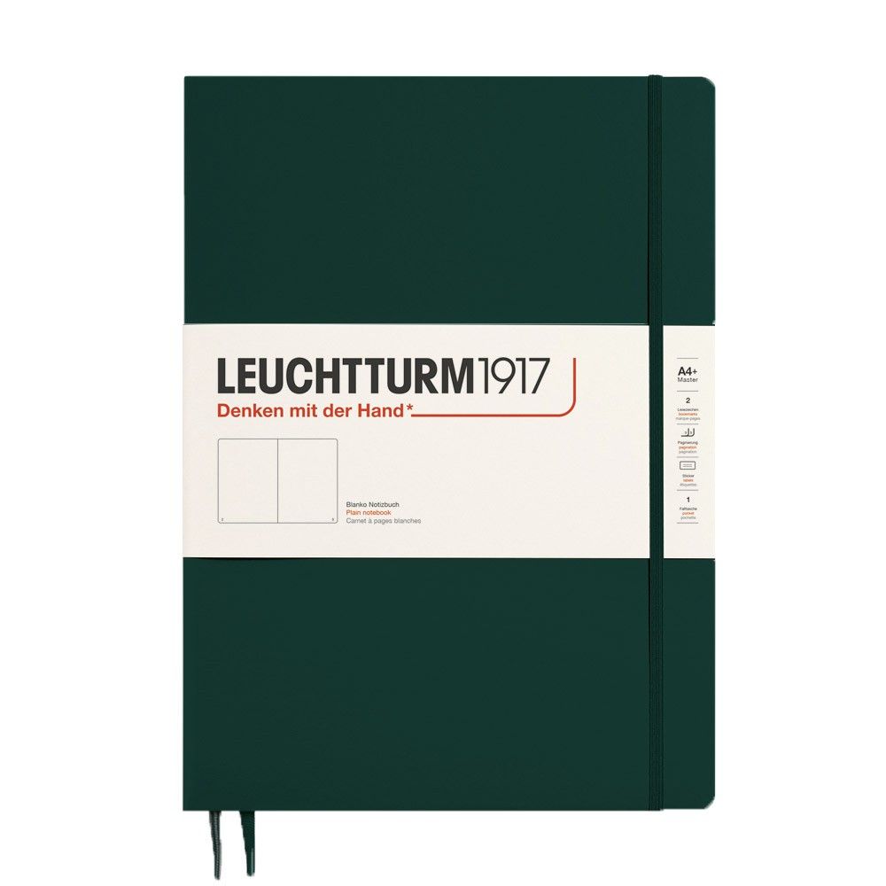 Leuchtturm1917 Master Slim A4+ Notitieboek Forest Green - Blanco