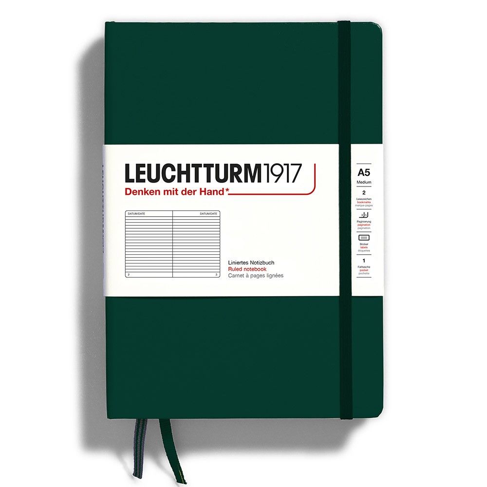 Leuchtturm1917 Medium A5 Notitieboek Forest Green - Gelinieerd