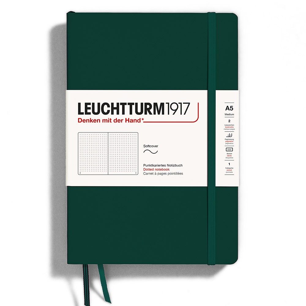 Leuchtturm1917 Medium A5 Notitieboek Soft Cover Forest Green - Dotted
