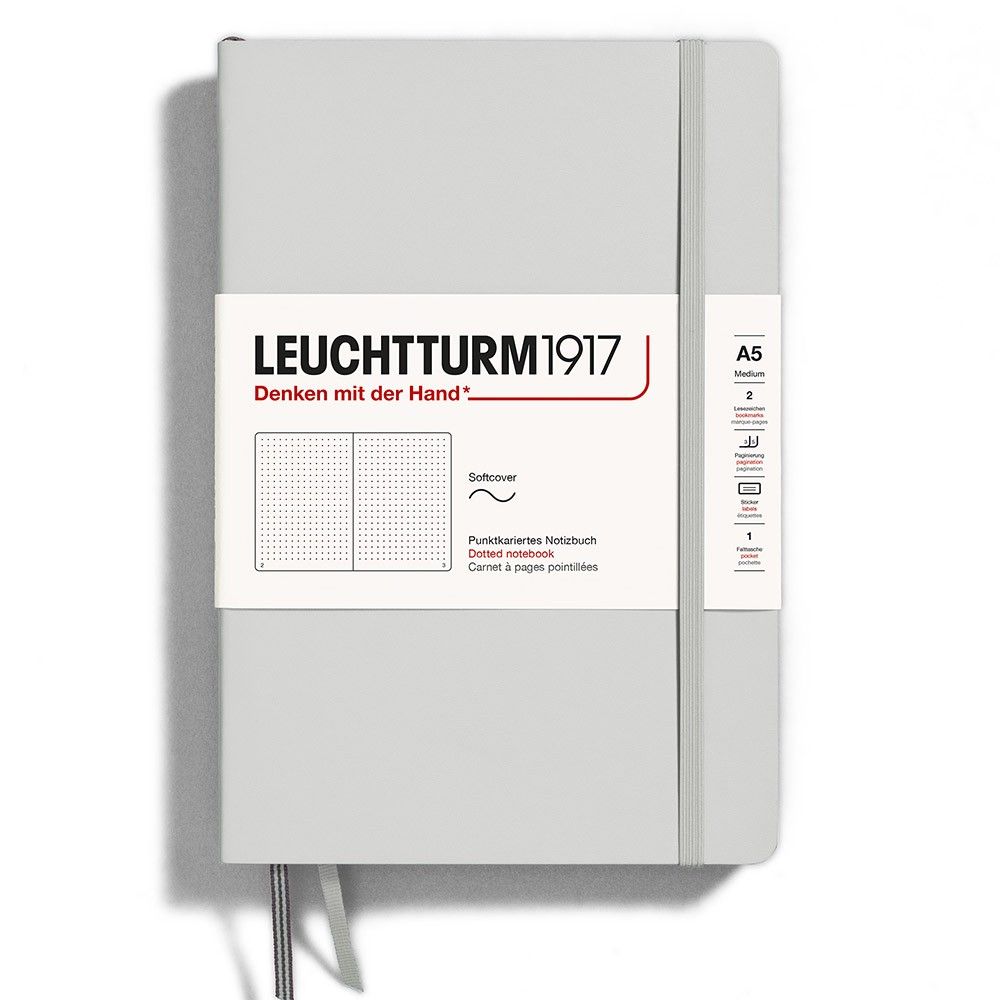 Leuchtturm1917 Medium A5 Notitieboek Soft Cover Light Grey - Dotted