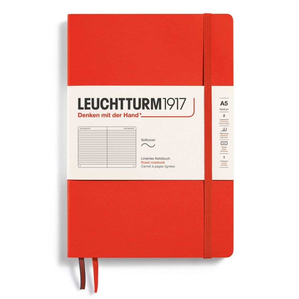 Leuchtturm1917 Medium A5 Notitieboek Soft Cover Lobster - Gelinieerd