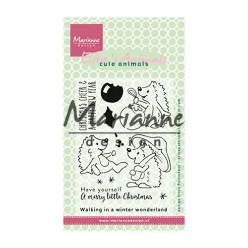 Marianne Design Clear Stamps Eline’s Christmas Hedgehogs - 12 stuks