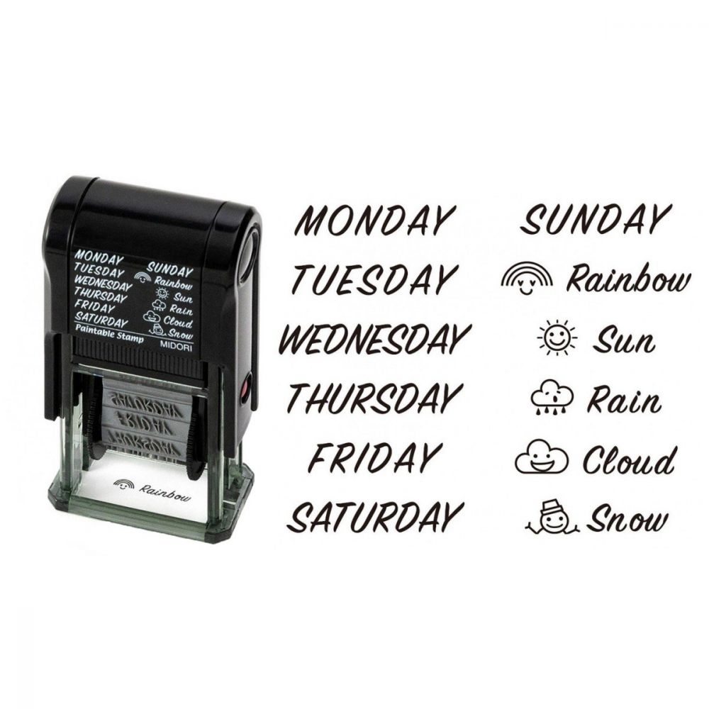 Midori Paintable Rotating Stamp Days of the week and Weather