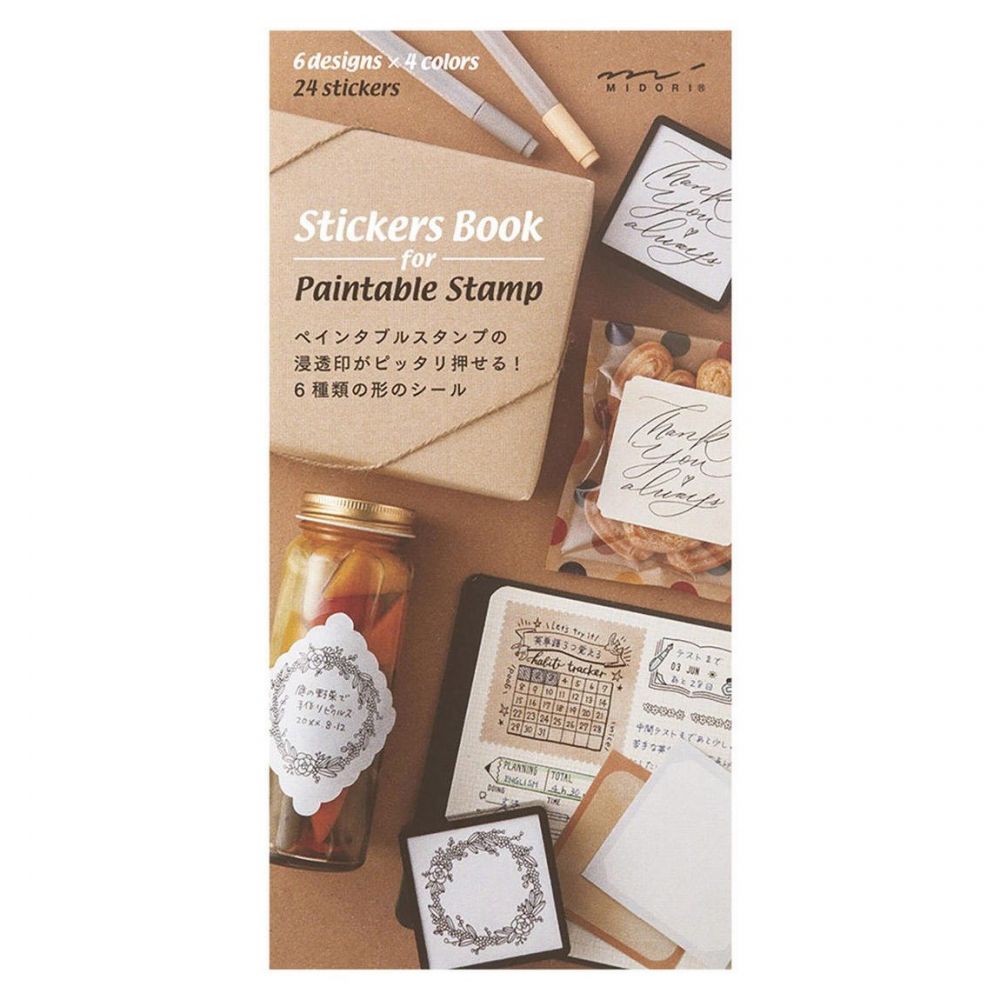 Midori Stickers Book for Pre-inked Stamp Natural Colors