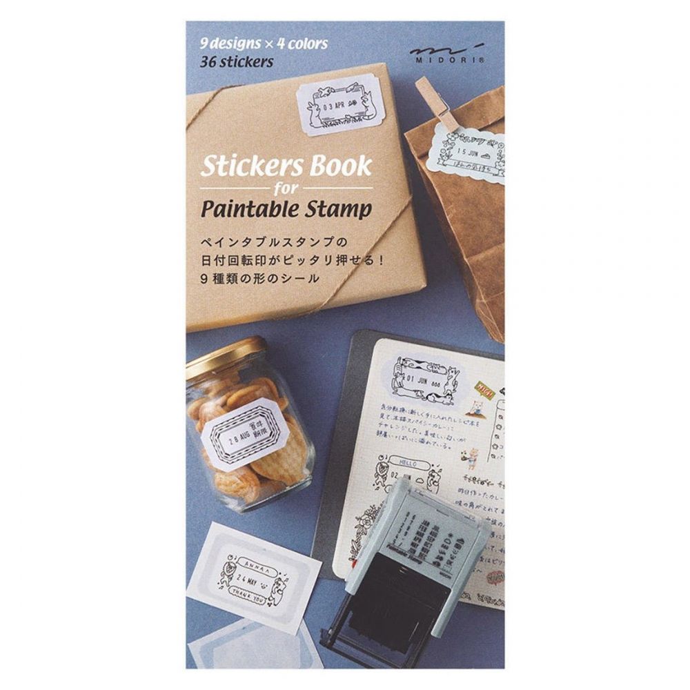 Midori Stickers Book for Rotating Paintable Stamp Cold Colors