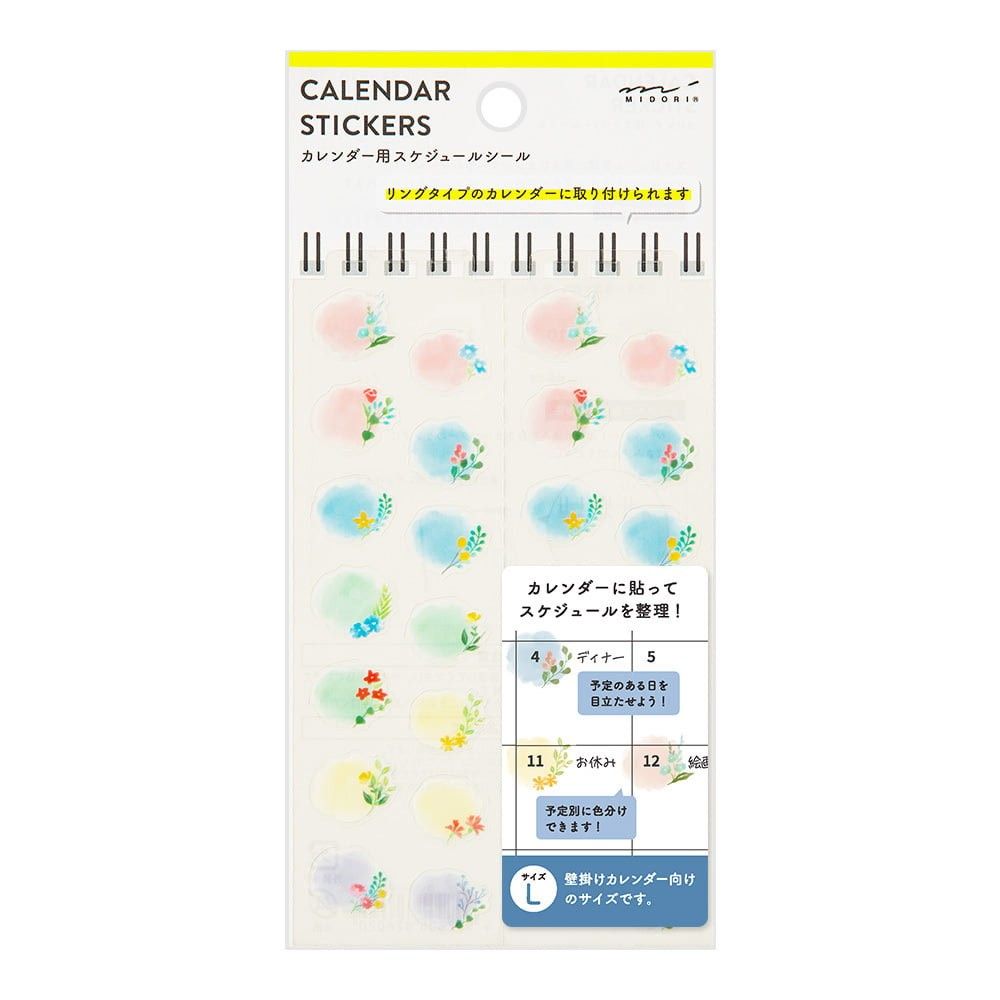 Midori TRAVELER'S Sticker Calendar L Flowers