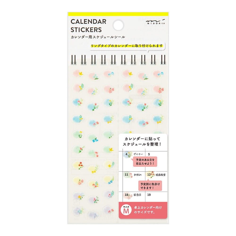 Midori TRAVELER'S Sticker Calendar M Flowers