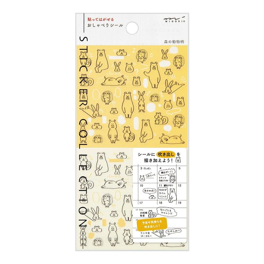 Midori TRAVELER'S Sticker Chat Forest Animals
