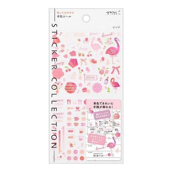 Midori TRAVELER'S Stickers Color Pink