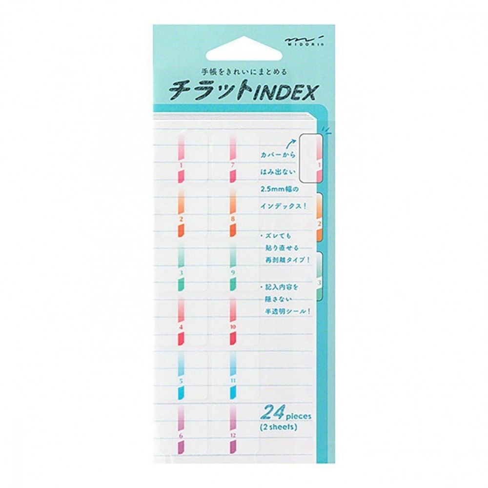 Midori Index Label Chiratto Numbers Color