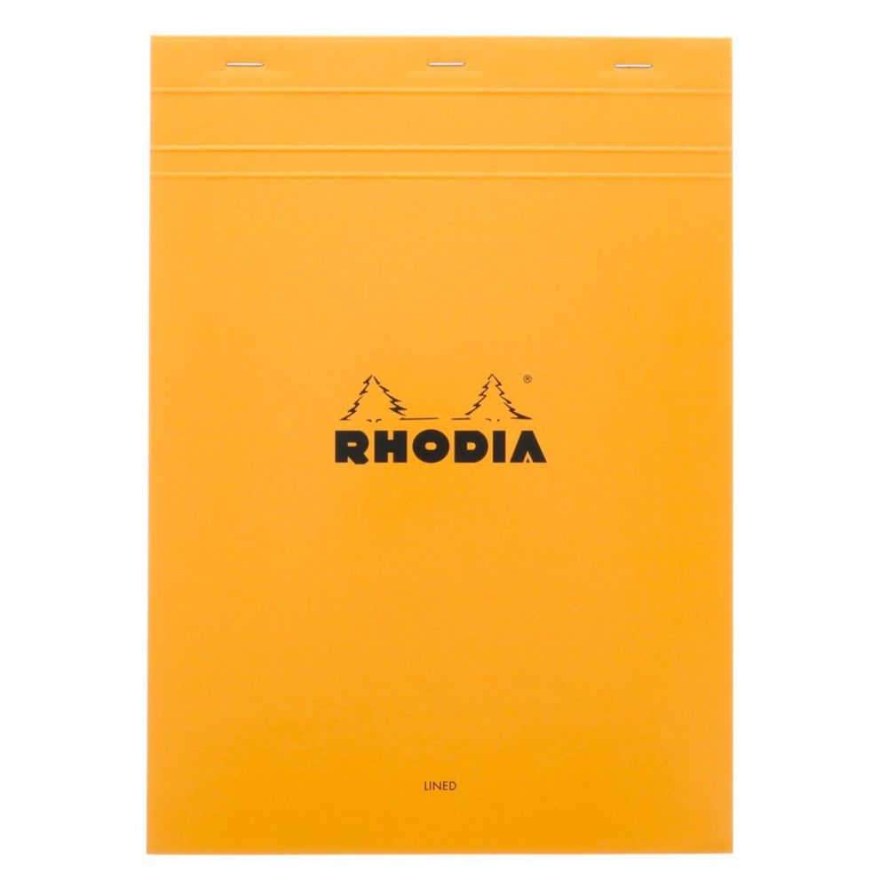 Rhodia Notitieblok A4 (no18) Oranje met Kantlijn - Gelinieerd
