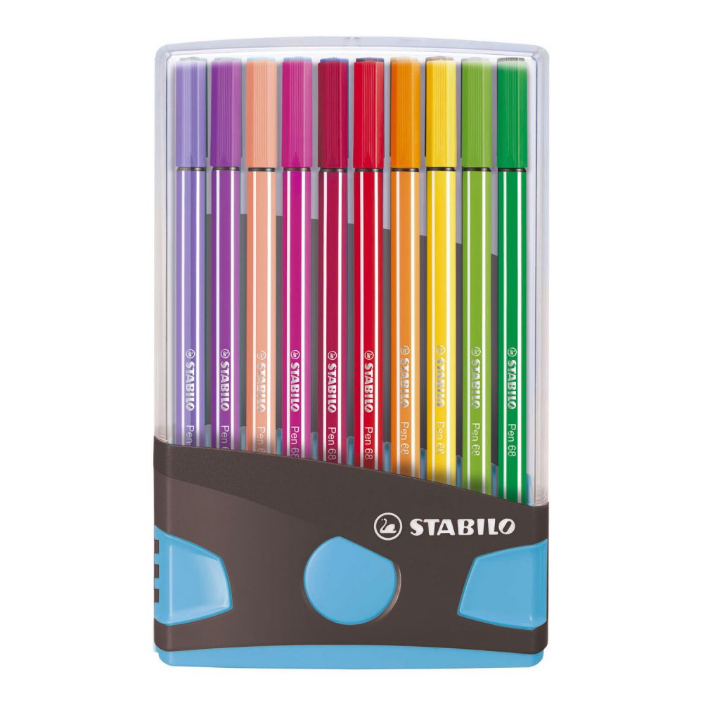 Triatleet mobiel overschreden Stabilo Pen 68 Pastel Viltstiften - 20 stuks colorparade blauw | 24Papershop