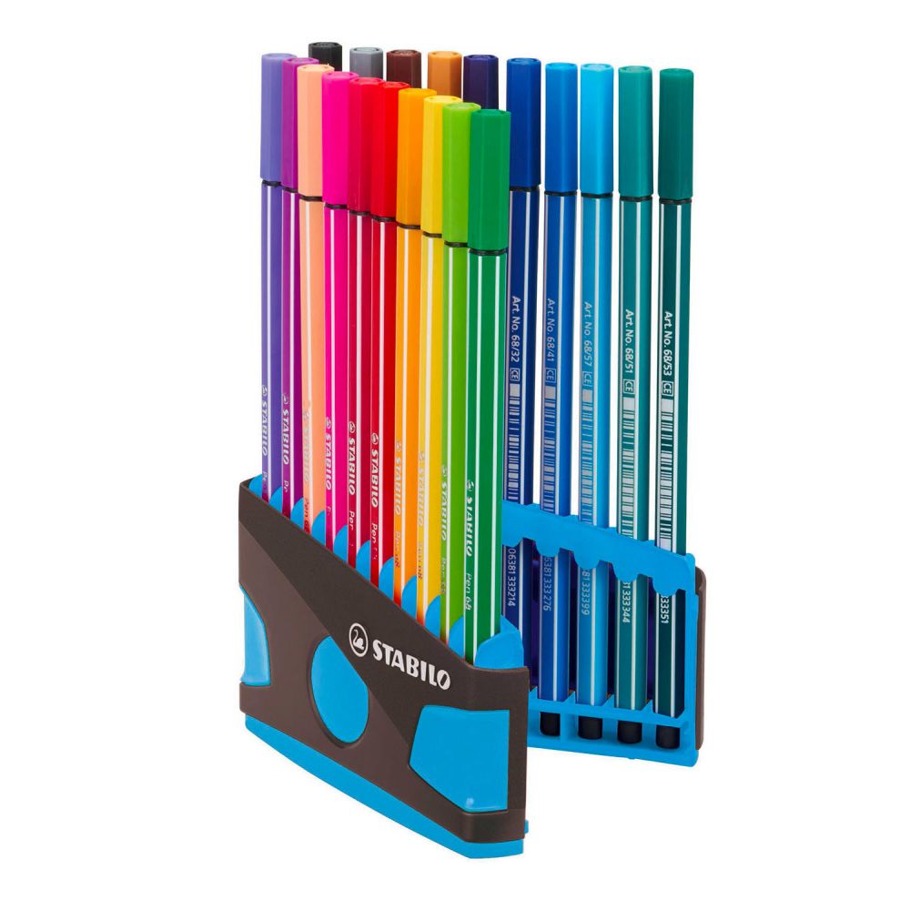 suiker pad Aanpassing Stabilo Pen 68 Pastel Viltstiften - 20 stuks colorparade blauw | 24Papershop