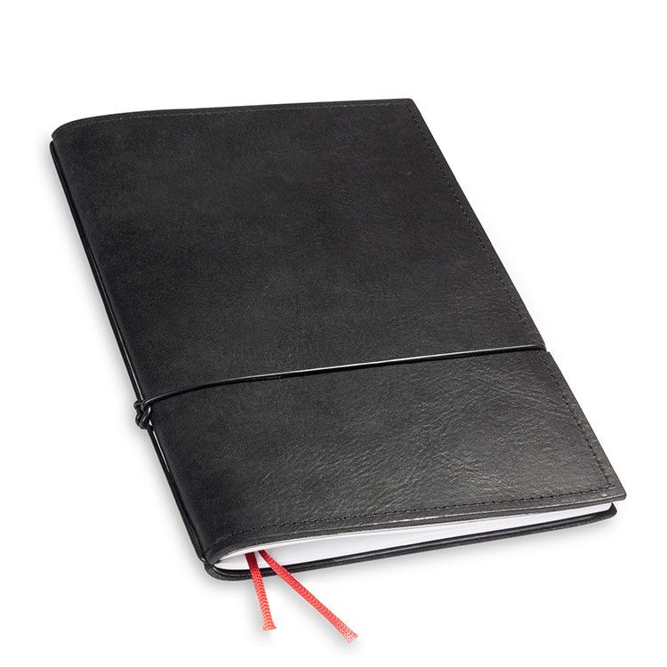 X17 Notebook A6 Leder Natur Zwart - 1 katern