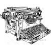 AB Studio Rubber Stamp id-731 Vintage Typewriter