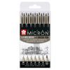 Sakura Pigment Micron 6 Fineliners + Brush Pen