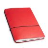 X17 Notebook A5 Leder Natur Rood - 2 katernen